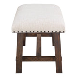 OSP Home Furnishings Callen Bench Linen, Dark Walnut base