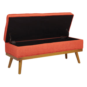 OSP Home Furnishings Katheryn Storage Bench Tangerine Fabric