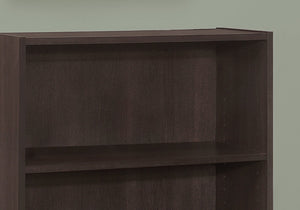 English Elm Bookshelf, 4-Tier Space-Saving Bookcase with 2 Adjustable Shelves and Elegant Brown Laminate Finish Espresso 40 L x 15 W x 7 H B2710P219789