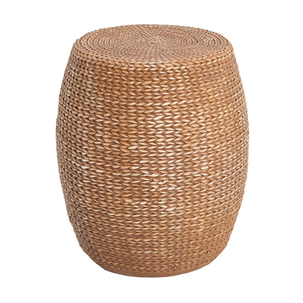 English Elm Christopher Knight Home® - Nydia Weatherproof Drum Side Table — Fireproof MGO, Straw-Weave Texture, Recyclable Eco Design N775P300869B