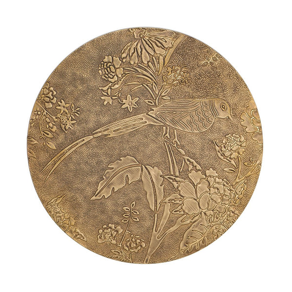 English Elm 11.8x11.8x18.1" Paulownia Wood Sculptural Side Table with Mosaic Hourglass Base W2078P461566