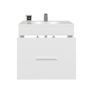 English Elm Colville Floating Wall Mount Vanity Cabinet Matte Finish Modern Bathroom Storage White B092P439917