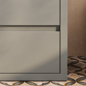 English Elm Christopher Knight Home® - 30" Bathroom Vanity with Ceramic Sink, 2 Soft-Close Full-Extension Drawers, Handle-Free 45° Design, Durable MDF Gray N817P280549G