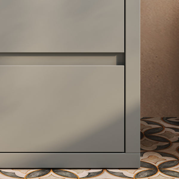 English Elm Christopher Knight Home® - 30" Bathroom Vanity with Ceramic Sink, 2 Soft-Close Full-Extension Drawers, Handle-Free 45° Design, Durable MDF Gray N817P280549G