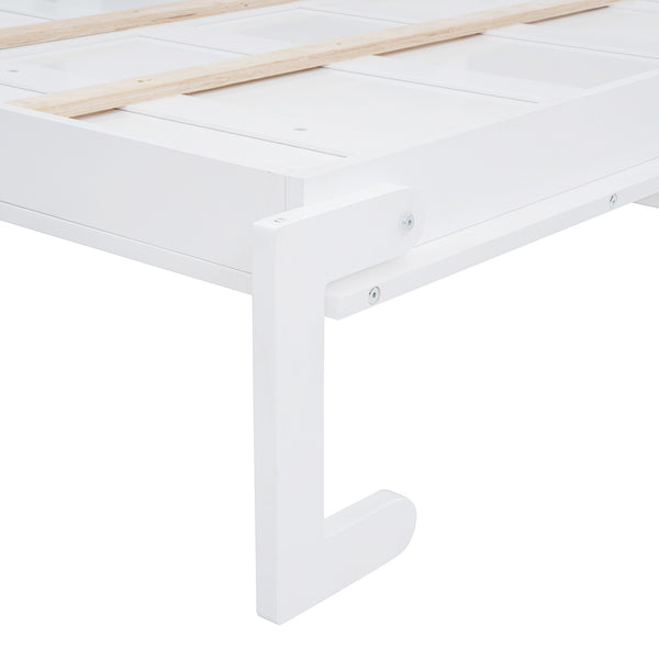 English Elm Queen Murphy Wall Bed Cabinet with Integrated Shelves Usb Charging Space Saving Design White LP006668AAK-1