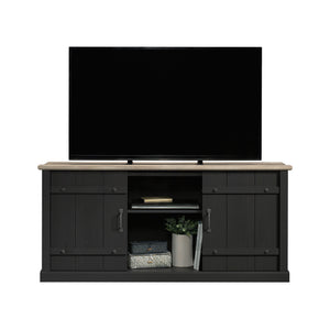 English Elm Credenza, Stylish Black Tv Stand For Up To 70" Tvs With Rustic Charm & Smart Storage Solutions B356P402772
