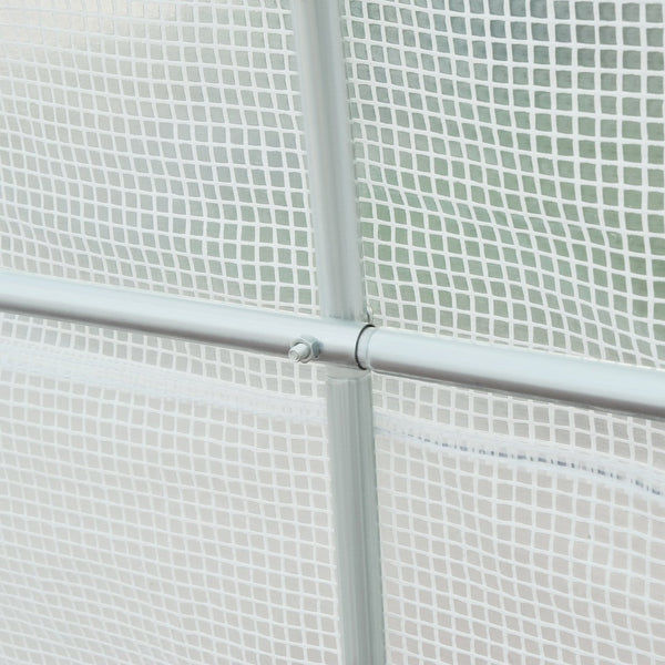 English Elm Outsunny 15' X 7' Walk-In Tunnel Greenhouse - Durable Hot House Kit With 6 Windows & Roll-Up Door! W2225P174450-GIGA