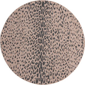 Unique Loom Outdoor Safari Samburu Machine Made Animal Print Rug Natural, Light Brown/Gray 10' 0" x 10' 0"