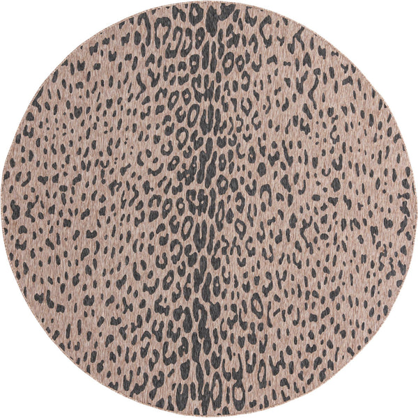 Unique Loom Outdoor Safari Samburu Machine Made Animal Print Rug Natural, Light Brown/Gray 10' 0" x 10' 0"