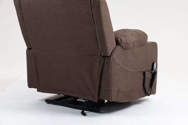 English Elm Lounge Electric Lift Recliner Chair - Oversized Velvet Sofa With 180° Full Recline & Cup Holders W547S00050