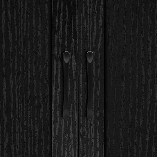 English Elm K&K Extendable Kitchen Island with Dining Table, 51.2" Seating for 2-6, Power Hub & Double Storage Black N707S000010B