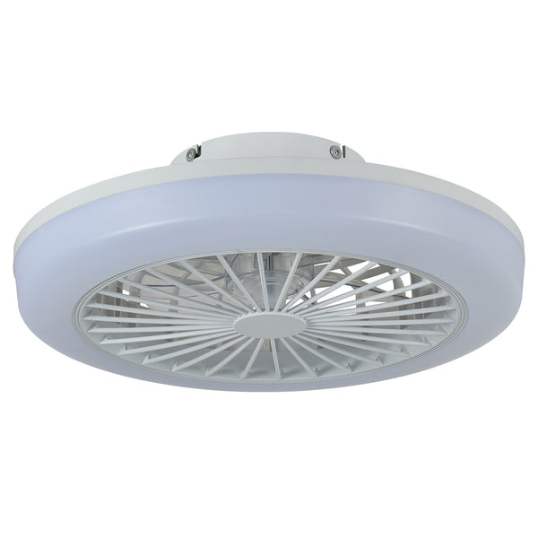 English Elm 18 Inch Smart Rgb Led Flush Mount Ceiling Fan with App Control for Low Ceilings W1340P461540