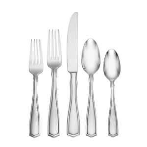 Lenox Oneida Carolina 65 Piece Fine Flatware Set, Service for 12 Metallic, STAINLESS METAL T474065CL20