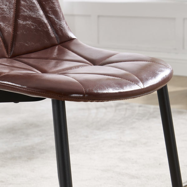 English Elm Dining Velvet Upholstered Chairs Set of 2 with Armrests, Sturdy Metal Legs, Anti-Slip Protectors, Stylish Comfort for Dining Room Brown W3112P254919