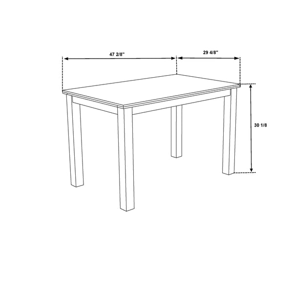 English Elm Sarang Faux Marble White & Black Dining Table with 4 Padded Grey Chairs — Solid Wood, Sturdy Build B201P359581