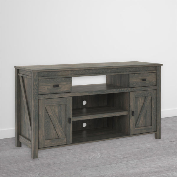 English Elm Farmington Rustic Barn Wood Tv Stand with Sliding Doors and Drawer Storage B2733S00022