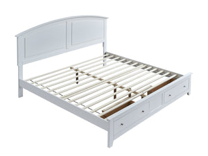 English Elm Hammond King Storage Bed with Panel Headboard Farmhouse Platform Frame Two Drawers White B078S00685