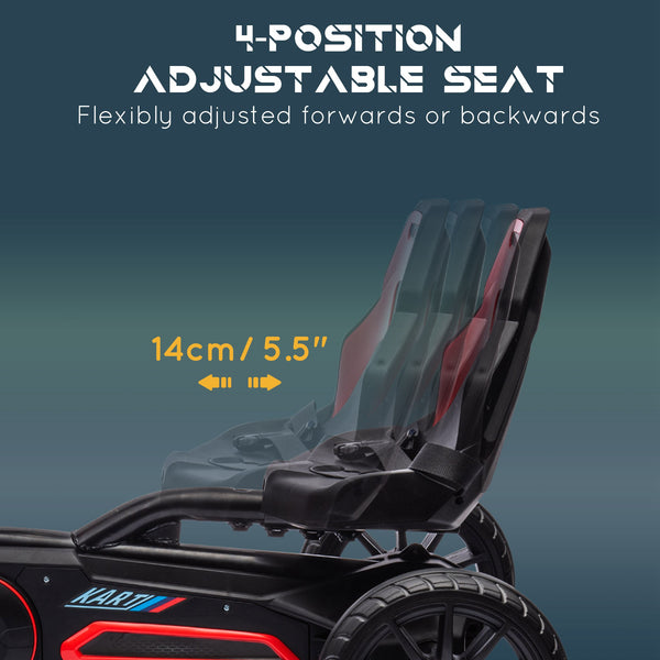 English Elm Aosom Kids Pedal Go Kart Outdoor Ride on Toy with Adjustable Seat and Handbrake W2225P249777