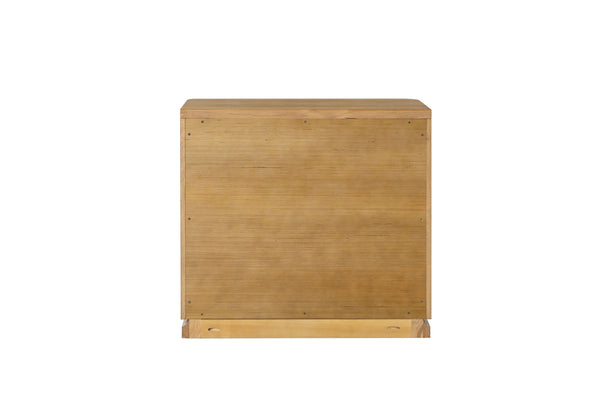 English Elm Zoey Wire-brushed White Oak Veneer Nightstand with Smooth Drawer for Modern Bedrooms B2756P504967