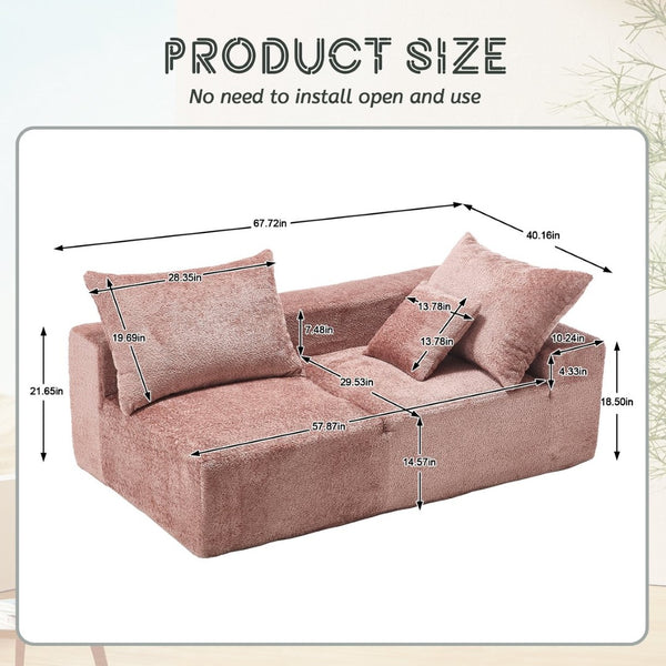 English Elm United Two-Person Sofa - Versatile Chenille Upholstery For Lounging, Napping & Flexible Layout W1568P222617-GIGA