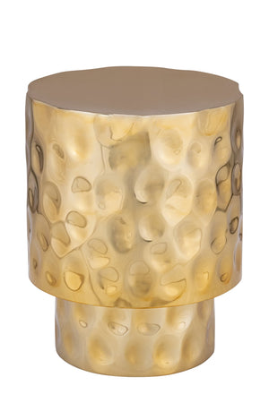 English Elm ET-90-25-16 Hand-Hammered Modern End Table in Gold Stainless Steel — Versatile Copper & Silver Options B009P321119