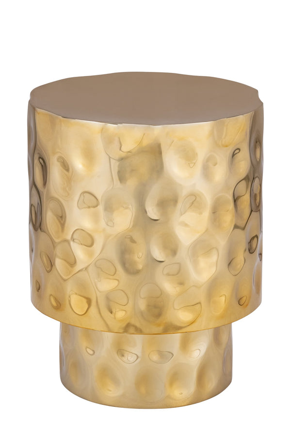 English Elm ET-90-25-16 Hand-Hammered Modern End Table in Gold Stainless Steel — Versatile Copper & Silver Options B009P321119