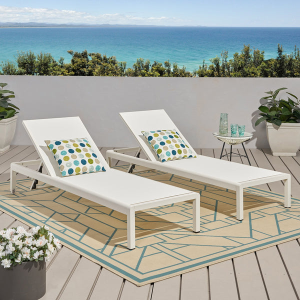 English Elm Christopher Knight Home® - Cape Coral Chaise Lounge Set Of 2 - Stylish, Adjustable, And Durable Outdoor Seating For Comfort 57592.00WHIMP2