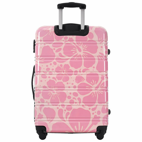 English Elm Hardshell Polycarbonate Luggage Set Three Piece Tsa Lock Spinner Travel Suitcases Pink N732P306618U