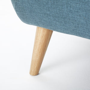 English Elm 67.25" Button Tufted Mid-century Loveseat with Rubberwood Legs for Compact Living Spaces Blue N771P371392U