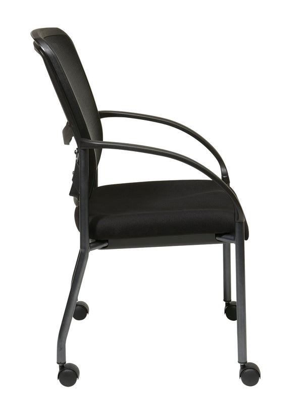OSP Home Furnishings Progrid Breathable Mesh Visitor Chair with Lumbar Support for Office Reception Areas 85640-30