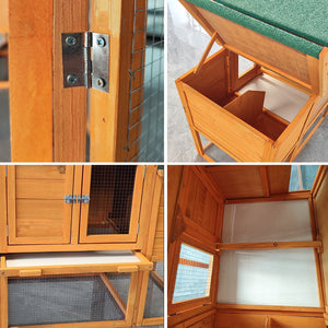 English Elm Chicken Coop Fir Wood Backyard Enclosure with Nesting Box Asphalt Roof and Bolt Locks W3166P484898