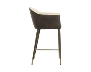 Sunpan KYLIN Modern Counter Stool - Dillon Cream & Bravo Ash Faux Leather, Stylish & Durable Design 112244