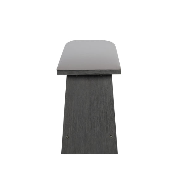 English Elm Jasmine Upholstered Grey Bar Bench with Tapered Solid Wood Legs — Contemporary Bar Seating Design B201P409516