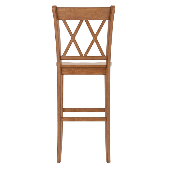 Homelegance By Top-Line Juliette X-Back Bar Height Chairs (Set of 2) Oak Rubberwood