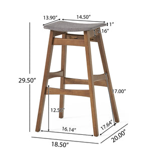 English Elm Christopher Knight Home® - Bar Stool - Stylish Dark Grey Upholstered Seating With Mid-Century Modern Design For Your Home Bar 58922.00DGY