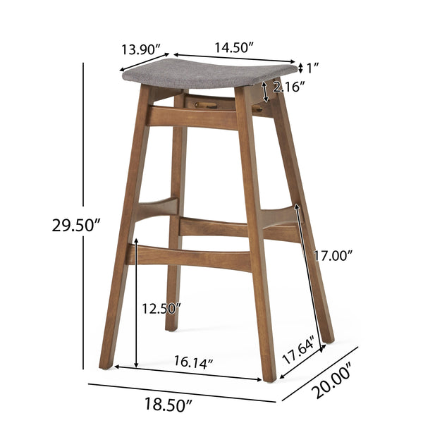 English Elm Christopher Knight Home® - Bar Stool - Stylish Dark Grey Upholstered Seating With Mid-Century Modern Design For Your Home Bar 58922.00DGY