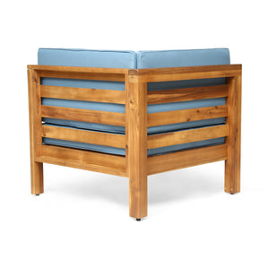 English Elm Oana Upholstered Accent Arm Chair Compact Square Frame for Living Room or Bedroom 64498.00BLU