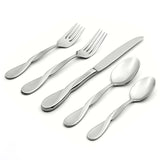 Lenox Oneida Satin Aquarius 5 Piece Fine Flatware Place Setting, Service for 1 Metallic, STAINLESS METAL 2622005A