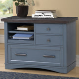 Parker House Americana Modern - Denim Functional File with Power Center Denim with Sable Wood Top Poplar Solids / Birch Veneers AME#342F-DEN