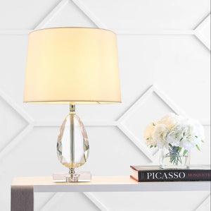 Pasargad Home Trento Contemporary Metal & Acrylic Table Lamp - Chic White & Clear Design For Any Room White Metal & Acrylic Pmt-13