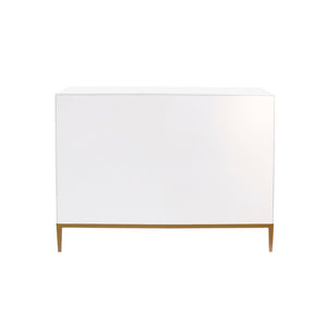 Pasargad Home Pearl Collection Ivory Sideboard - Luxurious 4-door Cabinet With Glamorous Accents Ivory Wood Finish Pph-m3