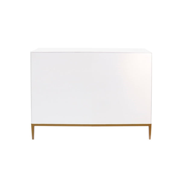 Pasargad Home Pearl Collection Ivory Sideboard - Luxurious 4-door Cabinet With Glamorous Accents Ivory Wood Finish Pph-m3