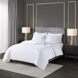 Madison Park Signature 500 Thread Count Luxury Collection Glam/Luxury 100% Cotton Sateen Embroidered Duvet Cover Set MPS12-508 White/White