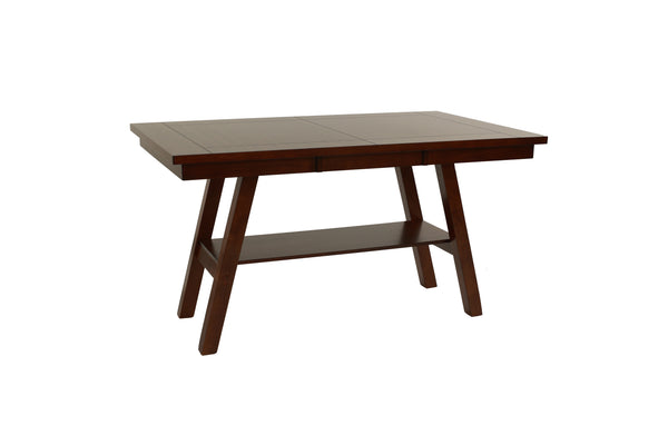 English Elm Dining Rectangle Table with Open Shelf Solid Rubberwood Finish 66" x 40" Contemporary Dining Room Centerpiece Walnut 71 L x 45 W x 7 H B011P192197