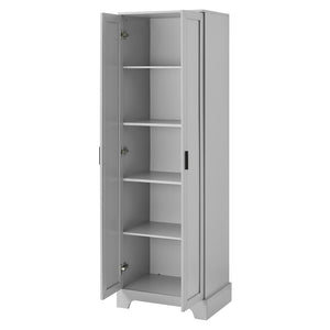 English Elm Storage Cabinet With Two Doors – Versatile Grey Mdf With Adjustable Shelf & Anti-Tip Safety Features N725P181207E-GIGA