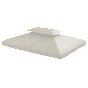 English Elm Outsunny Two-tier Vented Gazebo Replacement Canopy Uv Polyester Cover Cream White W2225P200888