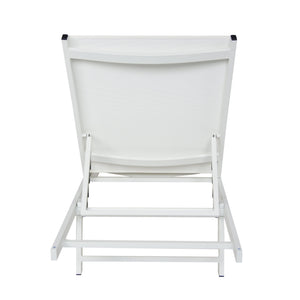 English Elm Outdoor Reclining Chaise Loungers Set of 2 with Steel Frame and Textilene Fabric N770P395917K