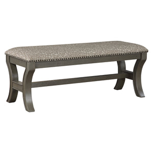 OSP Home Furnishings Monaco 48" Bench Grey Giraffe/Antique Grey