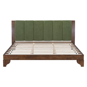 English Elm Christopher Knight Home® - Premium Pine Wood King Bed Frame - Mid-Century Modern Design With Upholstered Headboard & Unique Colors N770P345989D_N770P345990D