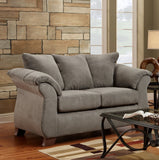 Gray Microfiber 2-Piece Living Room Set: Sofa & Loveseat, Stylish & Durable